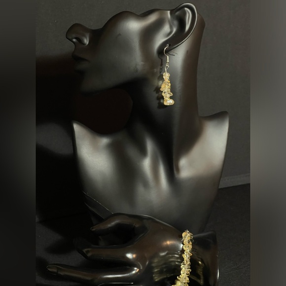 Bracelet And Earrings Set - Citrine Natural Healing Stone - Picture 7 of 13